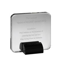 AC143 Engraved Black & Clear Optical Crystal